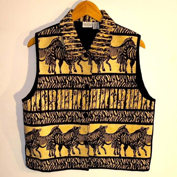 Carolina Colours Jackets & Blazers - Vintage 80s 90s Tapestry Zebra Vest Woman’s Large